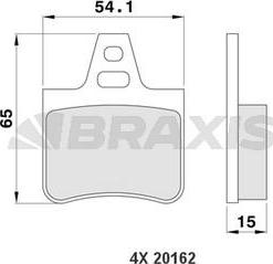 Braxis AA0164 - Гальмівні колодки, дискові гальма autozip.com.ua