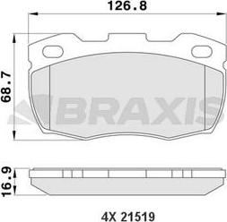 Braxis AA0165 - Гальмівні колодки, дискові гальма autozip.com.ua