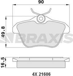 Braxis AA0166 - Гальмівні колодки, дискові гальма autozip.com.ua