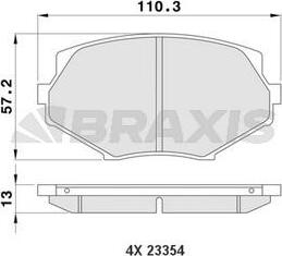 Braxis AA0168 - Гальмівні колодки, дискові гальма autozip.com.ua