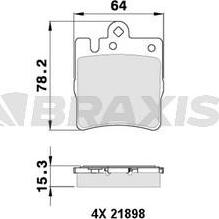 Braxis AA0104 - Гальмівні колодки, дискові гальма autozip.com.ua