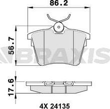 Braxis AA0105 - Гальмівні колодки, дискові гальма autozip.com.ua