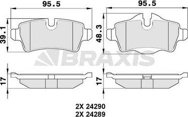 Braxis AA0101 - Гальмівні колодки, дискові гальма autozip.com.ua