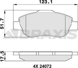 Braxis AA0102 - Гальмівні колодки, дискові гальма autozip.com.ua