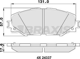 Braxis AA0107 - Гальмівні колодки, дискові гальма autozip.com.ua