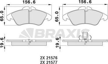 Braxis AA0118 - Гальмівні колодки, дискові гальма autozip.com.ua