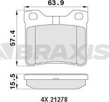 Braxis AA0113 - Гальмівні колодки, дискові гальма autozip.com.ua