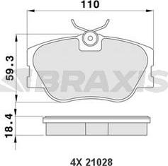 Braxis AA0184 - Гальмівні колодки, дискові гальма autozip.com.ua