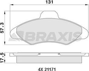 Braxis AA0185 - Гальмівні колодки, дискові гальма autozip.com.ua