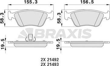 Braxis AA0186 - Гальмівні колодки, дискові гальма autozip.com.ua