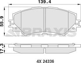 Braxis AA0188 - Гальмівні колодки, дискові гальма autozip.com.ua