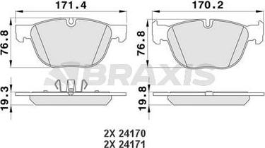 Braxis AA0183 - Гальмівні колодки, дискові гальма autozip.com.ua