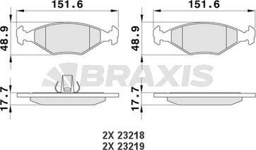 Braxis AA0182 - Гальмівні колодки, дискові гальма autozip.com.ua