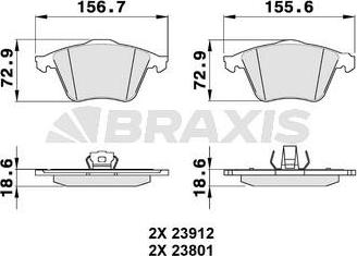 Braxis AA0136 - Гальмівні колодки, дискові гальма autozip.com.ua