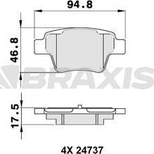 Braxis AA0138 - Гальмівні колодки, дискові гальма autozip.com.ua