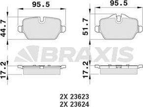 Braxis AA0133 - Гальмівні колодки, дискові гальма autozip.com.ua