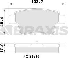 Braxis AA0126 - Гальмівні колодки, дискові гальма autozip.com.ua