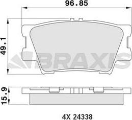 Braxis AA0174 - Гальмівні колодки, дискові гальма autozip.com.ua