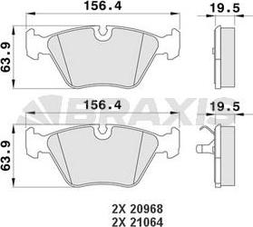 Braxis AA0176 - Гальмівні колодки, дискові гальма autozip.com.ua