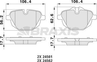 Braxis AA0170 - Гальмівні колодки, дискові гальма autozip.com.ua