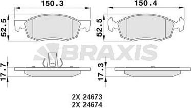 Braxis AA0178 - Гальмівні колодки, дискові гальма autozip.com.ua