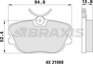 Braxis AA0399 - Гальмівні колодки, дискові гальма autozip.com.ua