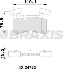 Braxis AA0391 - Гальмівні колодки, дискові гальма autozip.com.ua