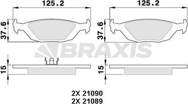 Braxis AA0344 - Гальмівні колодки, дискові гальма autozip.com.ua