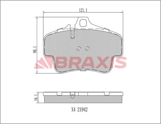 Braxis AA0345 - Гальмівні колодки, дискові гальма autozip.com.ua