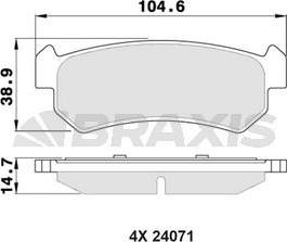 Braxis AA0354 - Гальмівні колодки, дискові гальма autozip.com.ua