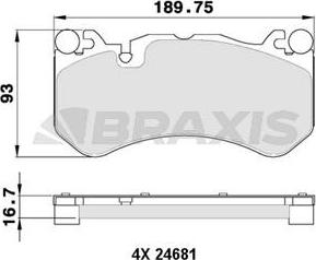 Braxis AA0356 - Гальмівні колодки, дискові гальма autozip.com.ua