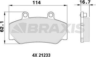 Braxis AA0364 - Гальмівні колодки, дискові гальма autozip.com.ua