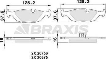 Braxis AA0361 - Гальмівні колодки, дискові гальма autozip.com.ua