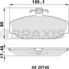 Braxis AA0363 - Гальмівні колодки, дискові гальма autozip.com.ua