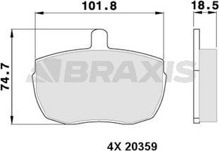 Braxis AA0304 - Гальмівні колодки, дискові гальма autozip.com.ua