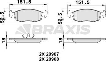 Braxis AA0300 - Гальмівні колодки, дискові гальма autozip.com.ua