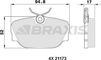 Braxis AA0319 - Гальмівні колодки, дискові гальма autozip.com.ua