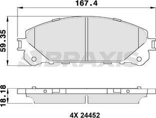 Braxis AA0312 - Гальмівні колодки, дискові гальма autozip.com.ua