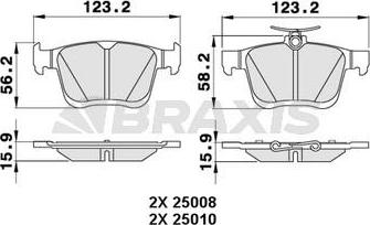 Braxis AA0317 - Гальмівні колодки, дискові гальма autozip.com.ua