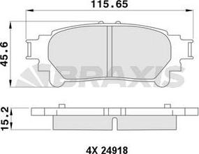 Braxis AA0385 - Гальмівні колодки, дискові гальма autozip.com.ua