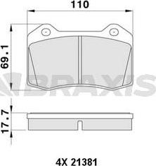 Braxis AA0380 - Гальмівні колодки, дискові гальма autozip.com.ua