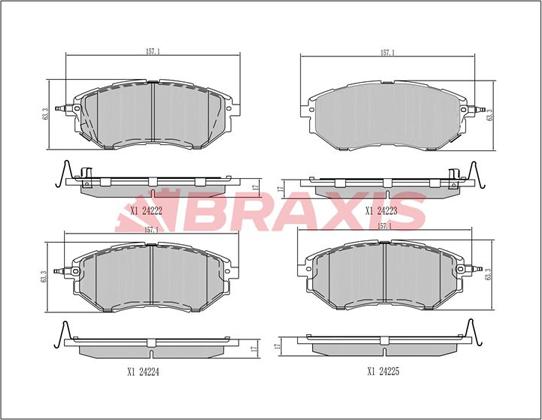 Braxis AA0381 - Гальмівні колодки, дискові гальма autozip.com.ua