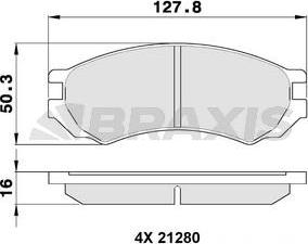 Braxis AA0320 - Гальмівні колодки, дискові гальма autozip.com.ua