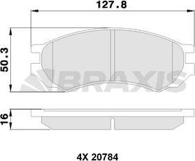 Braxis AA0322 - Гальмівні колодки, дискові гальма autozip.com.ua