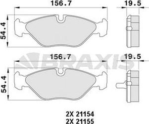 Braxis AA0375 - Гальмівні колодки, дискові гальма autozip.com.ua