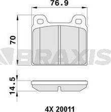 Braxis AA0376 - Гальмівні колодки, дискові гальма autozip.com.ua