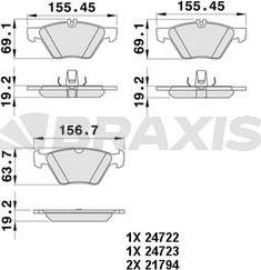 Braxis AA0373 - Гальмівні колодки, дискові гальма autozip.com.ua