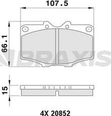 Braxis AA0377 - Гальмівні колодки, дискові гальма autozip.com.ua