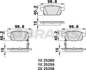 Braxis AA0299 - Гальмівні колодки, дискові гальма autozip.com.ua