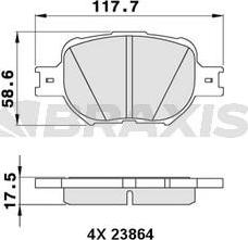 Braxis AA0294 - Гальмівні колодки, дискові гальма autozip.com.ua